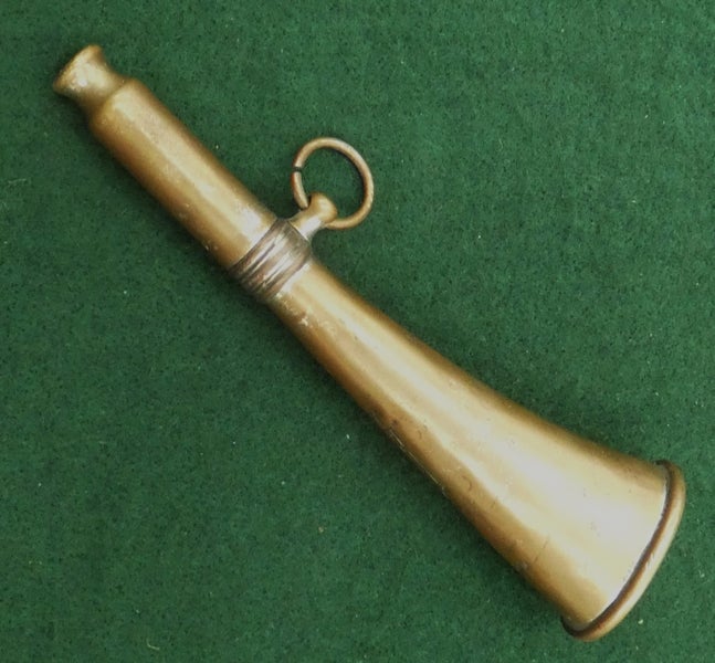 Antique Vintage BRASS The ACME "Whistle" REEDED HORN Made in Britain Circa 1930? Carousel 1