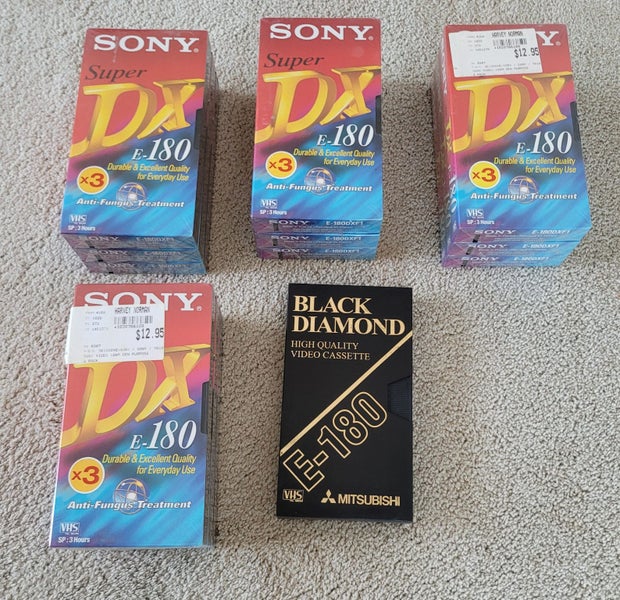 12 Blank video tapes - Sonly 180 - anti fungus - brand new and shrink wrapped Carousel 1