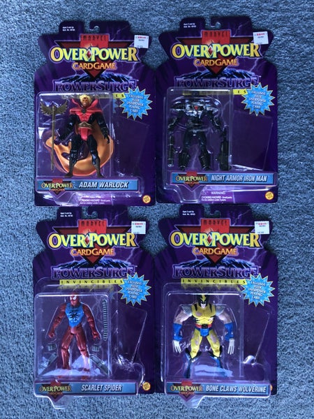 Marvel's PowerSurge OverPower Set of 4 *MOC *Adam Warlock, Wolverine, Iron Man Carousel 1