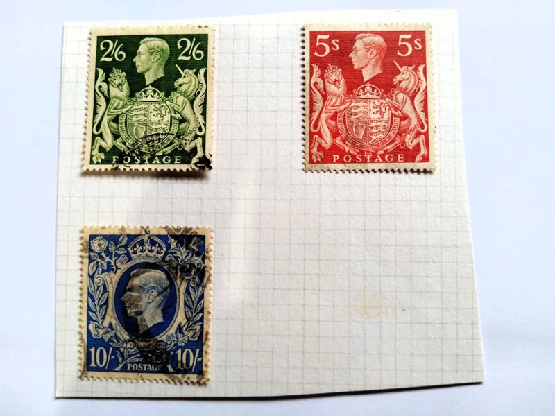 1939 George VI 6th High Value stamps 2/6 / 5s / 10/- Carousel 1