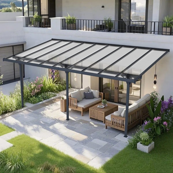 5570L x 3050W Aluminium Canopy, Patio cover, Carport, Lean To Pergola,8mm Roof Carousel 1