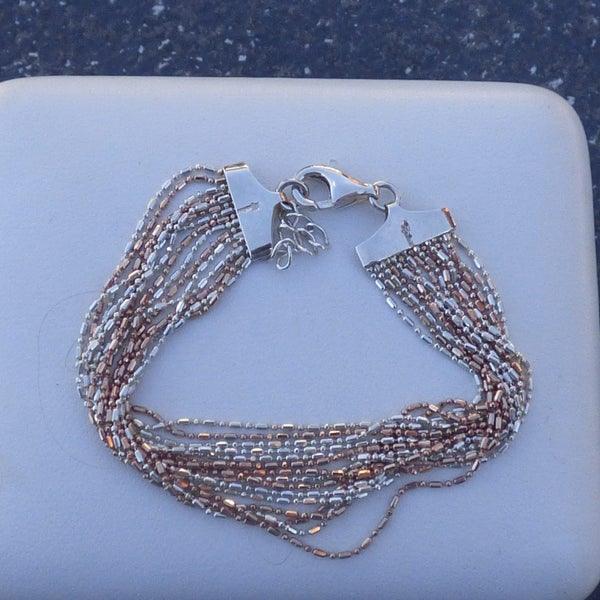 sterling silver multi chain bracelet Carousel 1