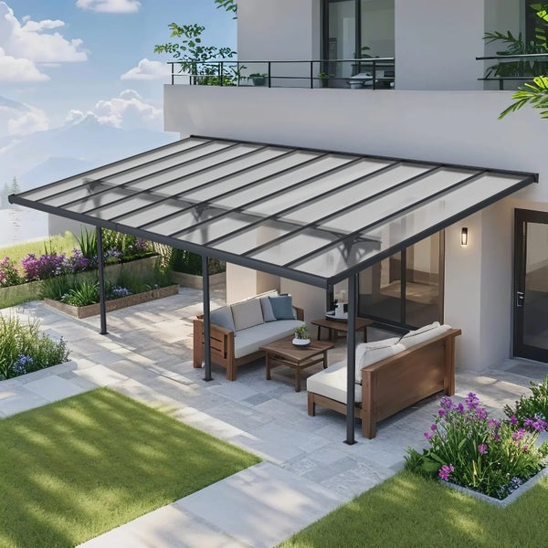 6180L x 3050W Aluminium Canopy, Patio cover, Carport, Lean To Pergola,8mm Roof Carousel 1