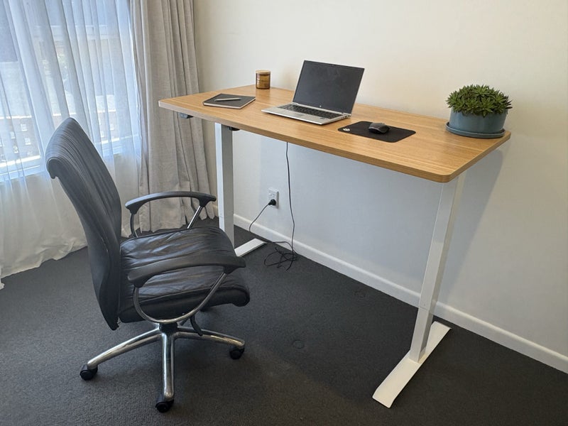 Modern White Oak (Veneer) Standing Desk Electric Carousel 2
