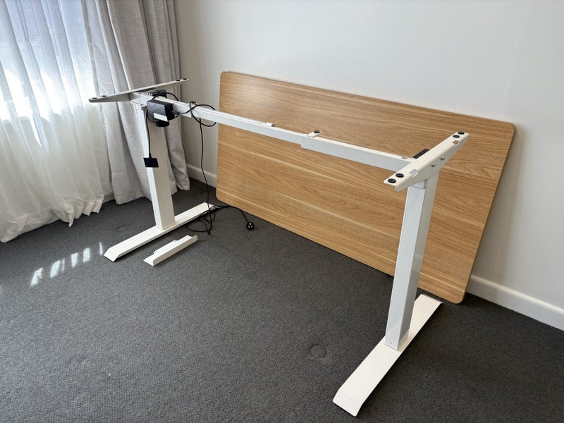 Modern White Oak (Veneer) Standing Desk Electric Carousel 7
