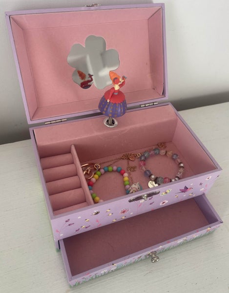 Djeco Jewellery Music Box Ballerina PLUS jewellery 3 bracelets 1 necklace 1 ring Carousel 1