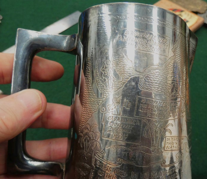 Brass WW2 BEER TANKARD Looks LIKE "Brass Gathered From BATTLEFIELDS of AFRICA" Carousel 10
