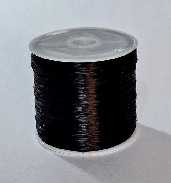 A 60mtr. REEL BLACK 0.8 mm BEADING ELASTIC Carousel 1
