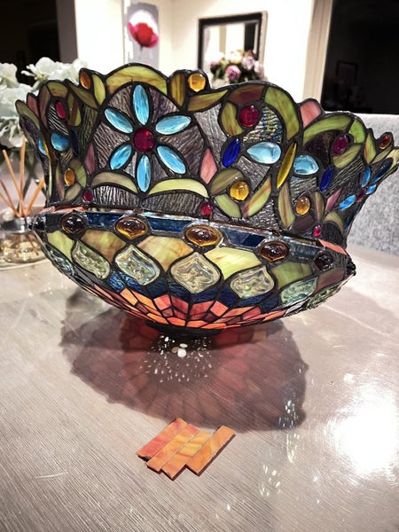 $1 reserve - Broken Large 46cm shade New Design Handmade Tiffany Pendant Light Carousel 1