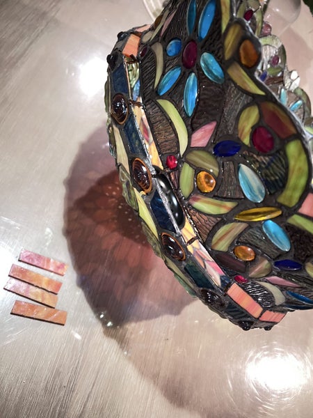 $1 reserve - Broken Large 46cm shade New Design Handmade Tiffany Pendant Light Carousel 2