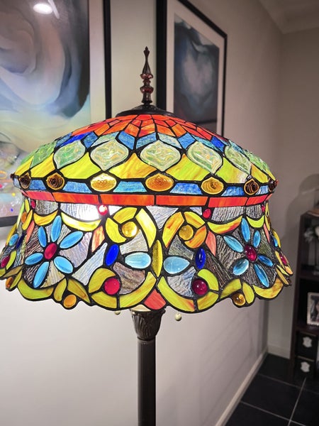 $1 reserve - Broken Large 46cm shade New Design Handmade Tiffany Pendant Light Carousel 18