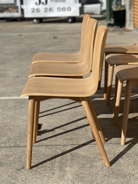 MAGNIFICENT CUCHI "SKETCH TAMI" OAK DINING CHAIRS X6 Carousel 12