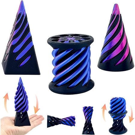 3 Pack Spiral Cone Toy 3D Printed Spiral Cone Fidget Toy Carousel 1