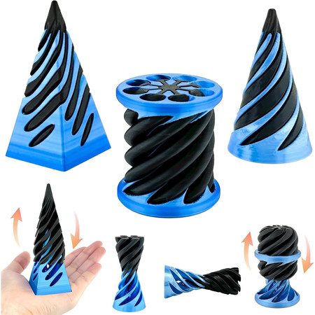 3 Pack Spiral Cone Toy 3D Printed Spiral Cone Fidget Toy Carousel 1
