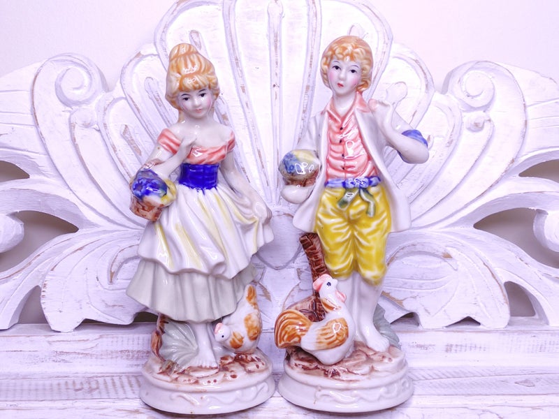 Beautiful Vintage Porcelain Courting Farm Couple $1 RESERVE WEEK! Carousel 1