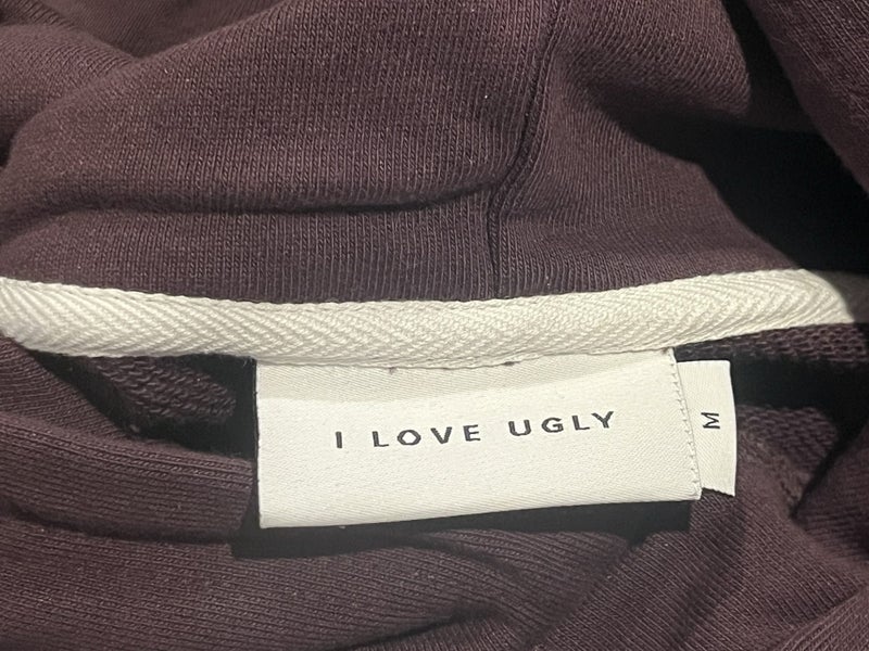 Size Medium “I LOVE UGLY” Raven coloured hoodie Carousel 2
