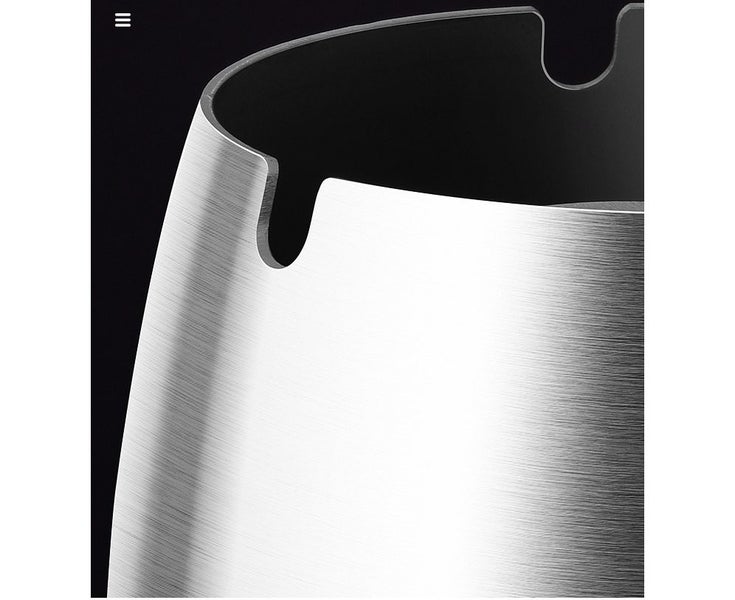 Stainless steel indoor/outdoor ashtray with lid. Weatherproof Ashtray for P Carousel 7