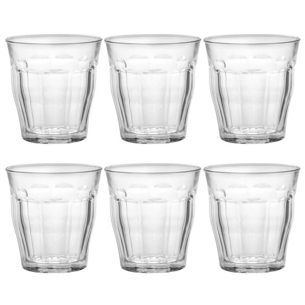 6pcs 250ml Picardie Clear Glass Tumbler Glasses Thick & Sturdy BPA Free Carousel 1