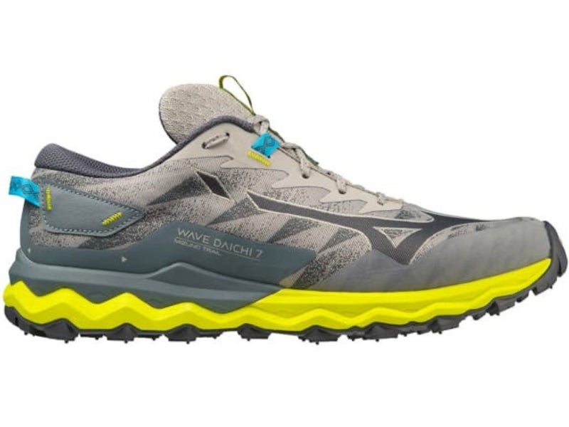 Mizuno Wave Daichi 7 Mens Trail Shoes Gray/Blue/Bolt Size 10.5 Carousel 1