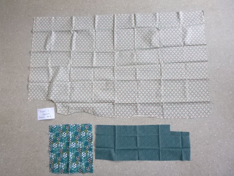 3 x Cotton Floral & Houses Fabric Pieces #2 Carousel 1