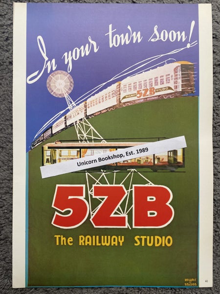 VINTAGE POSTER: 5ZB The Railway Radio Studio 1939 Carousel 2