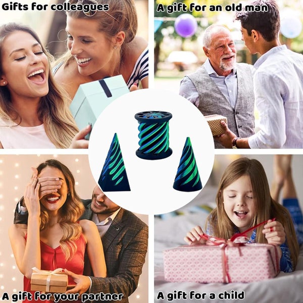 3 Pack Spiral Cone Toy 3D Printed Spiral Cone Fidget Toy Carousel 2