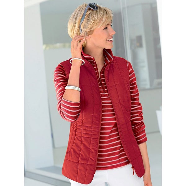 Quilted Zip Vest - Size 14 - Red - great body warmer Carousel 1