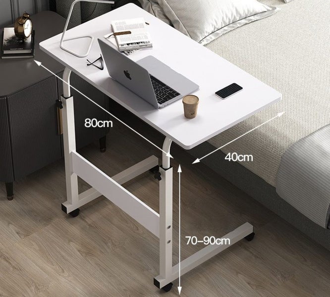 Bedside Table for Laptop and Study Adjustable Rolling Table Carousel 2