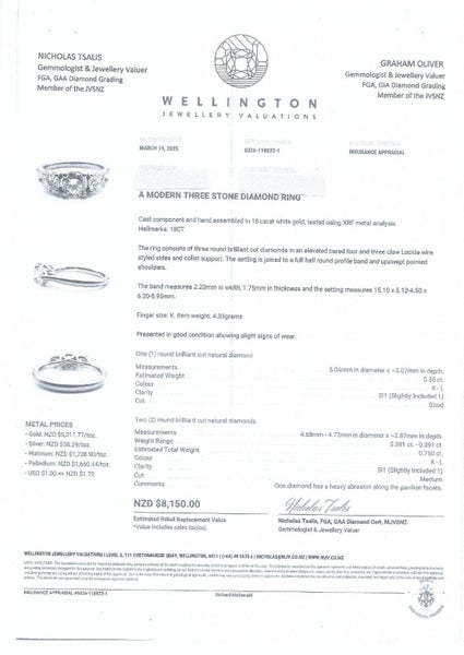 Diamond ring - 3 stones62972917081987112