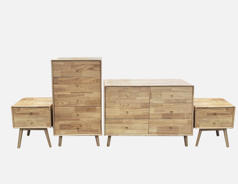 4pcs Bedroom Set Solid Rubber Wood Carousel 1