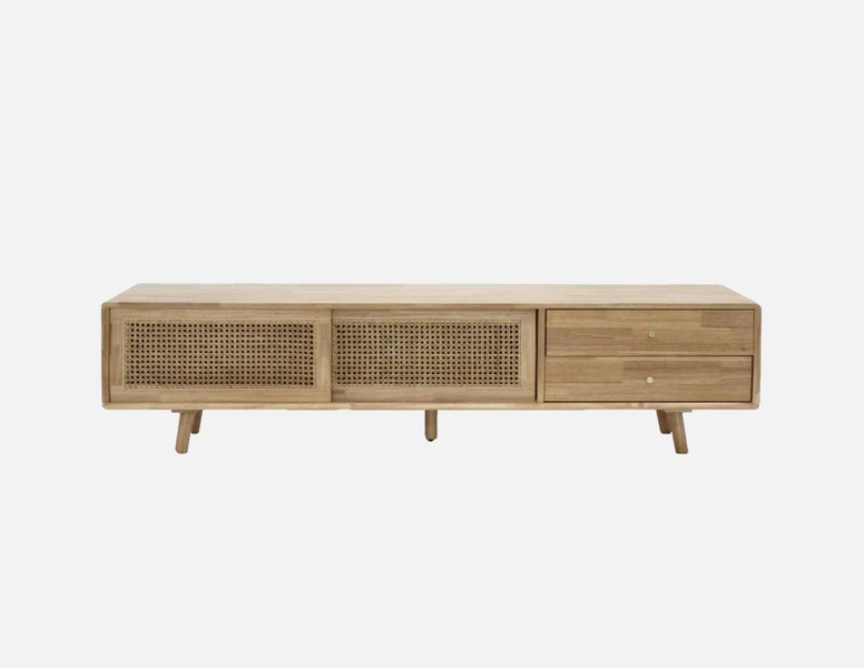 TV Unit With Rattan Slides Carousel 1