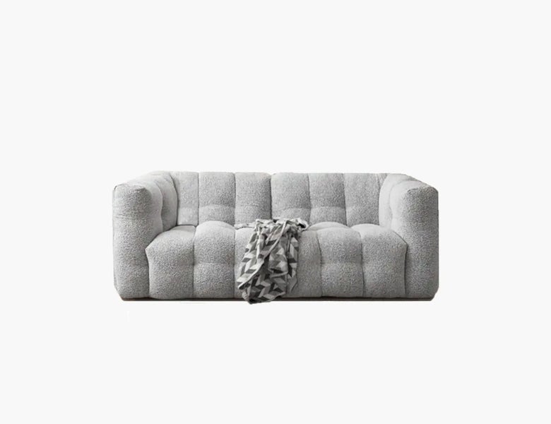 2 Seater Boucle Sofa Grey Carousel 1