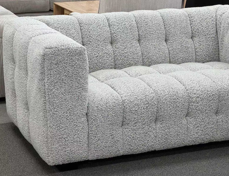 2 Seater Boucle Sofa Grey Carousel 2