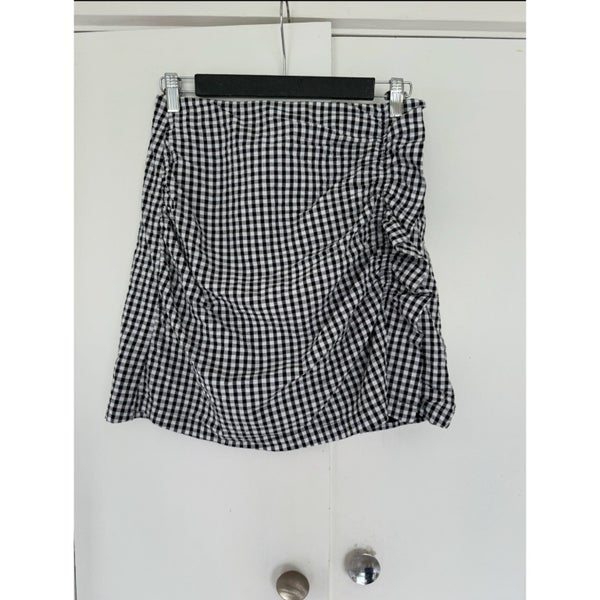 Max Gingham Side Detail Gathered Skirt Carousel 1