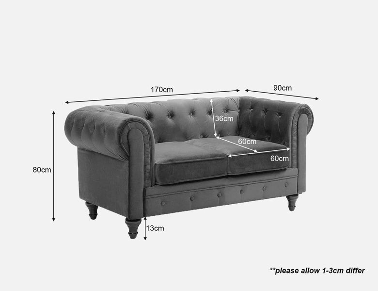 Chesterfield Sofa Grey Velvet Carousel 7