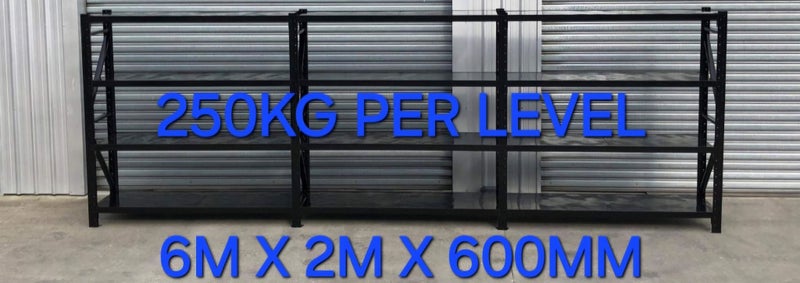 Garage/Shed Shelving 6m x 2m x 500mm 250kg per level *FREE DELIVERY WELLINGTON* Carousel 1