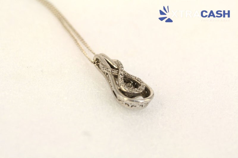 Sterling Silver Infinity Pendant On Sterling Silver Chain Carousel 1