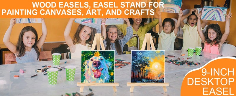 8 Pack 24cm Wood Easels Tripod Painting Easels Art Crafts Portable Canvas Holder Carousel 1