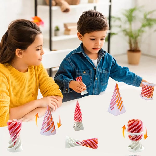 6Pcs Spiral Cone Toy 3D Printed Spiral Cone Fidget Toy Carousel 1