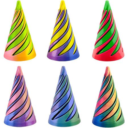 6Pcs Spiral Cone Toy 3D Printed Spiral Cone Fidget Toy Carousel 2