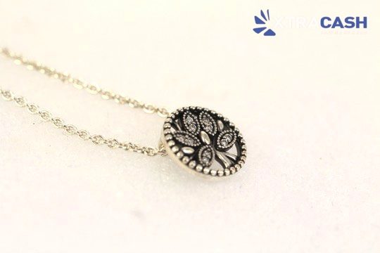 Pandora Sparkling Sterling Silver Family Tree Necklace Carousel 1