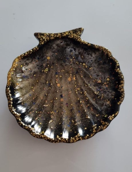 Trinket Tray/Soap dish - Shell - Glossy/black gold Carousel 2