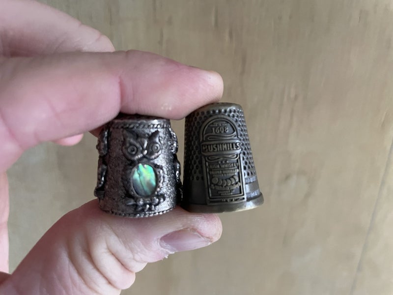 2 old sewing thimbles Carousel 1