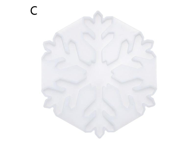1Pcs Christmas Snowflakes Coaster Resin Silicone Mould DIY Crystal Epoxy Resin Carousel 1