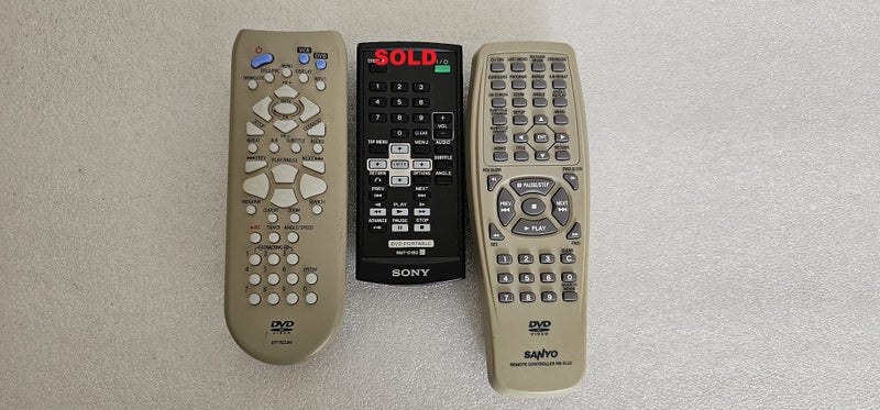 X3 Bulk DAEWOO DVD/VCR Combo Remote + SONY & SANYO Portable DVD Player Remotes Carousel 1