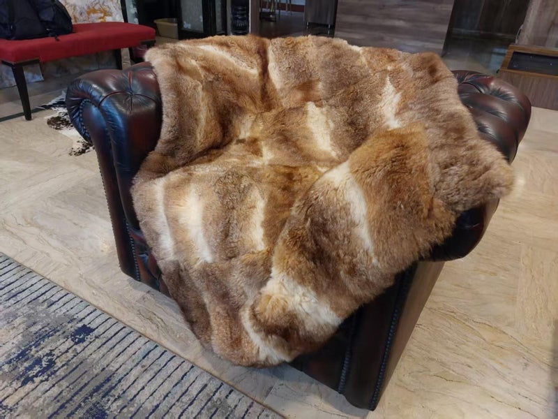 New Single Dark Brown Real NZ Possum Full Fur Throw - No Reserve! - B6356 Carousel 2