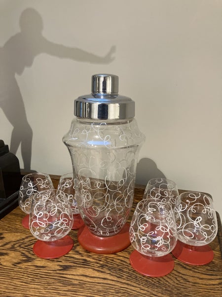 Art Deco red and white cocktail set Carousel 2