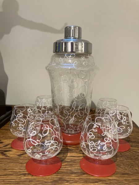 Art Deco red and white cocktail set Carousel 8