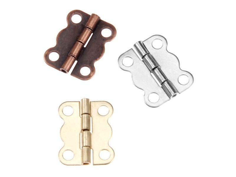 10pcs Butterfly Hinges W/screws Silver/Red Copper/Gold 16*12mm Decor Cabinet Carousel 2