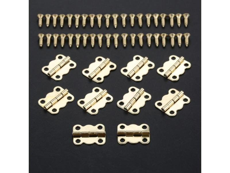 10pcs Butterfly Hinges W/screws Silver/Red Copper/Gold 16*12mm Decor Cabinet Carousel 1